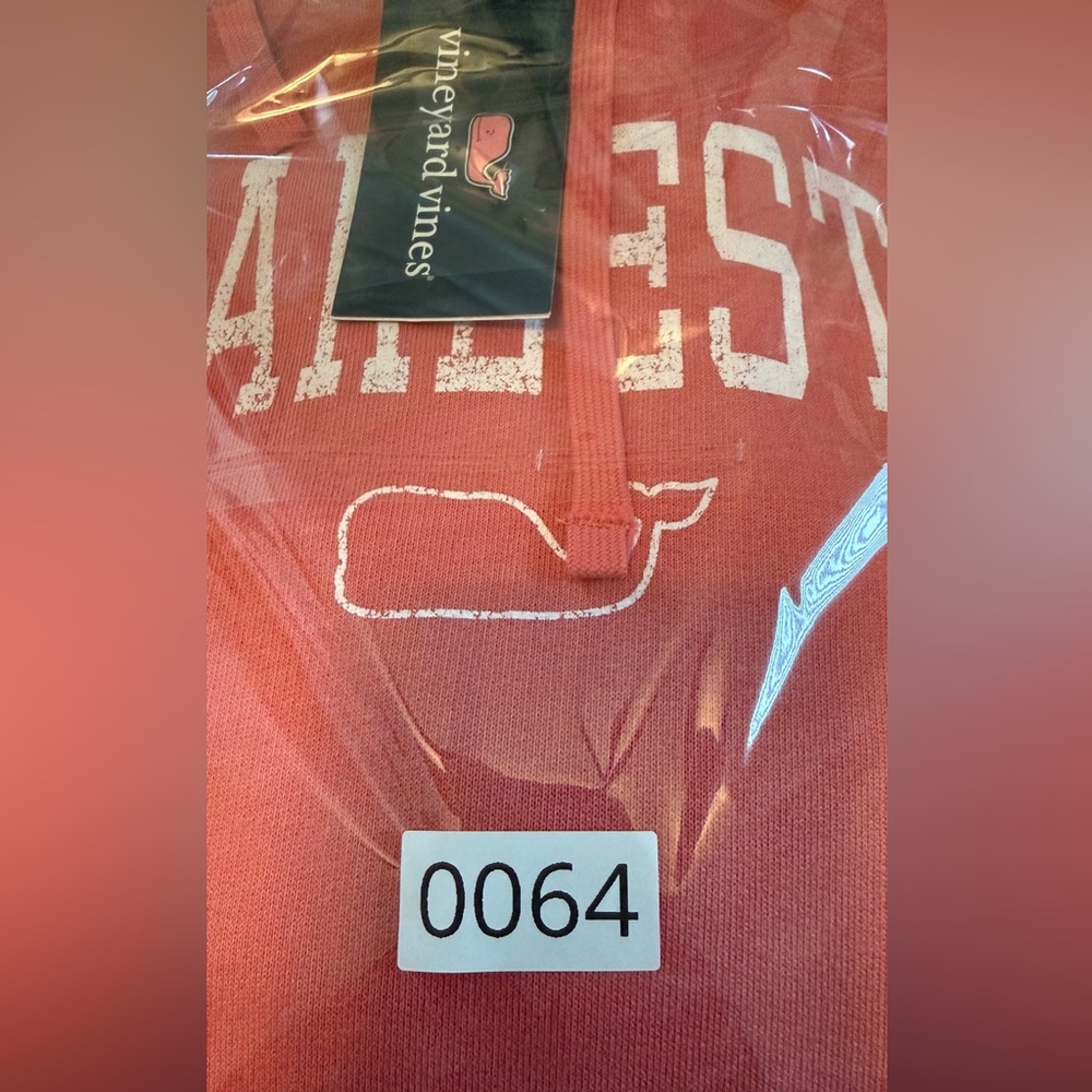 NWT Vineyard Vines Men's Varsity Txt Hoodie Charleston in Jetty Red sz XL - Picture 6 of 6